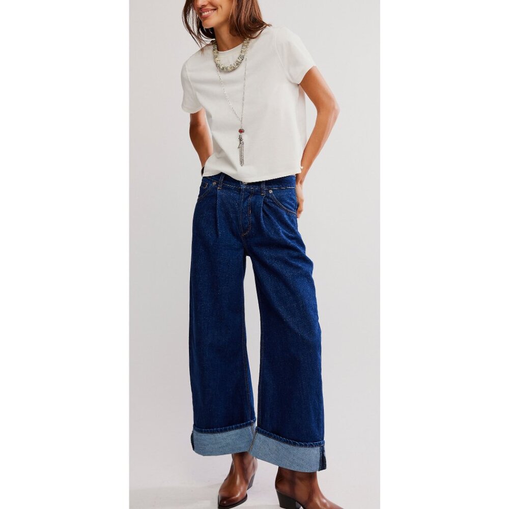 FREE PEOPLE Alia Wide Leg Jeans / Hawthorne - Picture 5 of 6